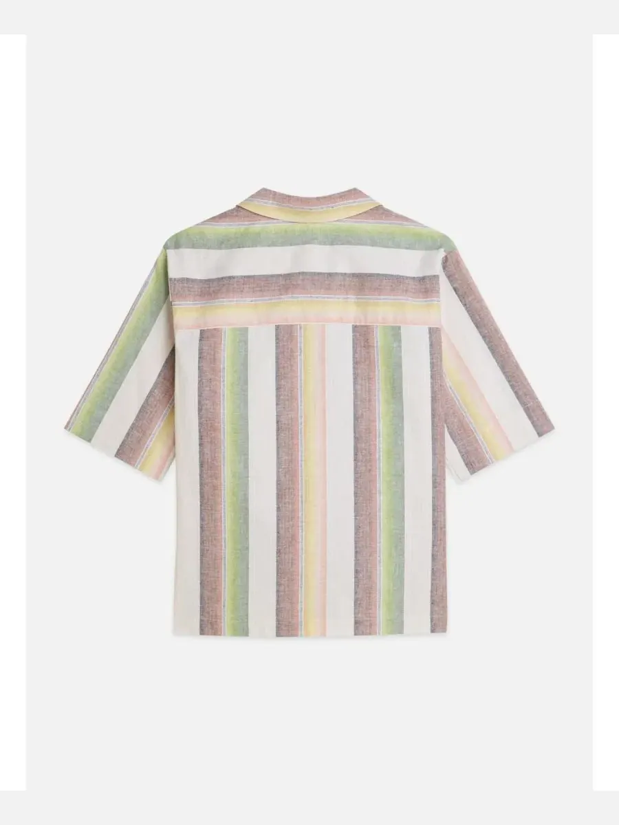 Рубашка с коротким рукавом и воротником, модель Faded Striped SCOTCH & SODA — изображение 5 из 6, мульти
