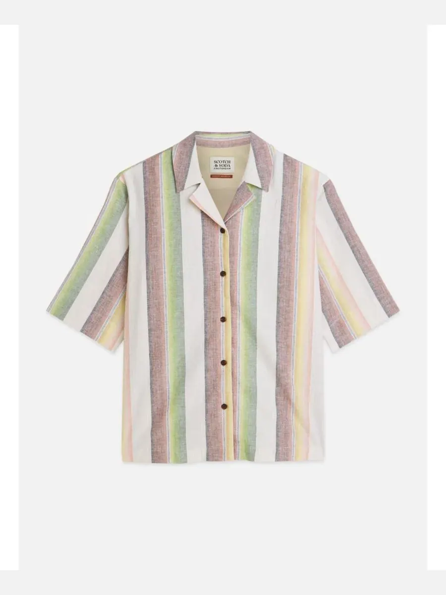 Рубашка с коротким рукавом и воротником, модель Faded Striped SCOTCH & SODA — изображение 6 из 6, мульти