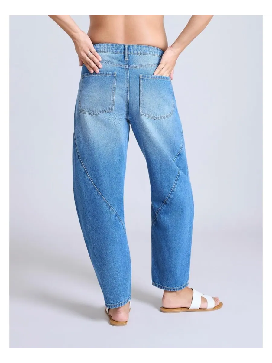 Джинсы-бочонки для беременных Under the Belly Barrel Leg Jeans - Материнство Motherhood Maternity — изображение 2 из 5