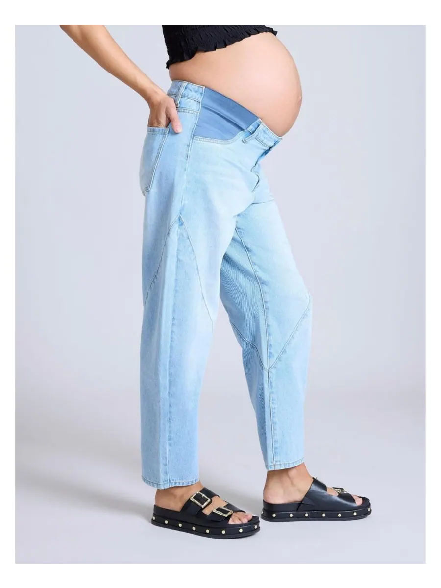 Джинсы-бочонки для беременных Under the Belly Barrel Leg Jeans - Материнство Motherhood Maternity — изображение 3 из 5