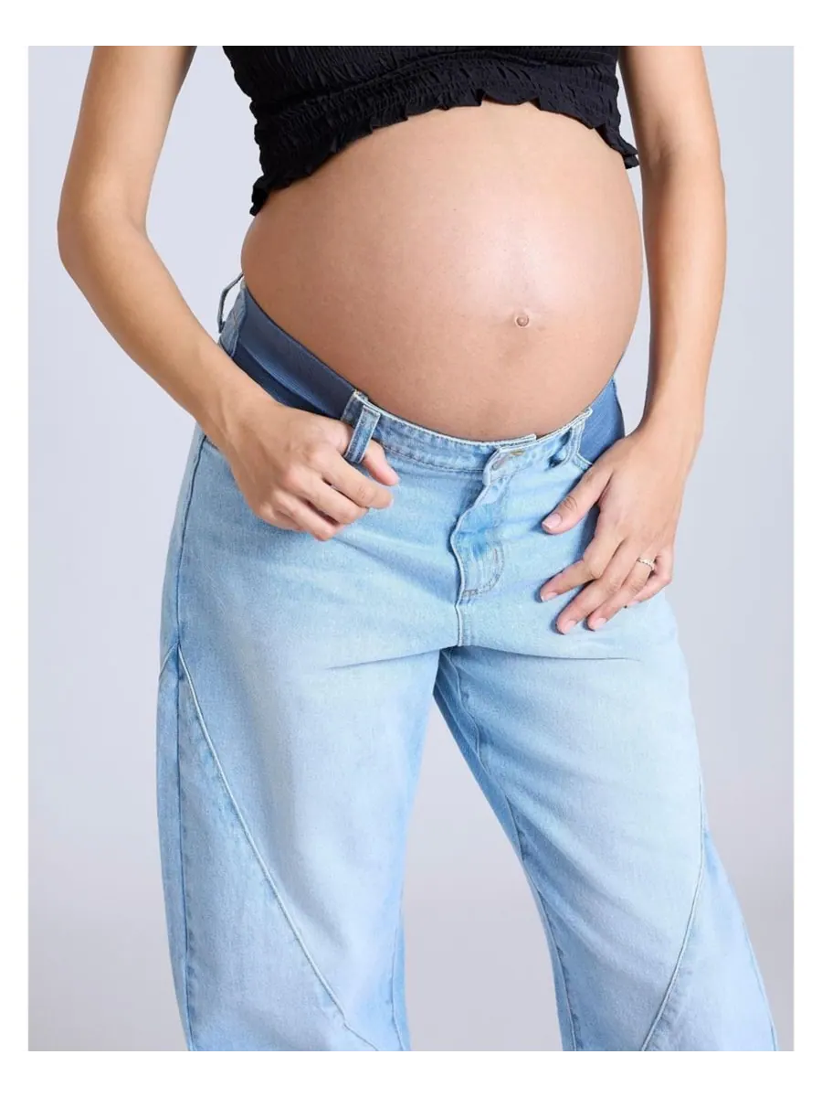 Джинсы-бочонки для беременных Under the Belly Barrel Leg Jeans - Материнство Motherhood Maternity — изображение 4 из 5