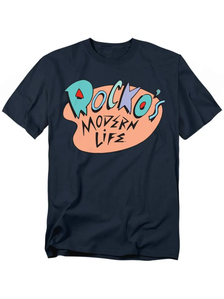 Мужская футболка с ретро-логотипом Rocko's Modern Life Logovision — изображение 1 из 3, темно-синий