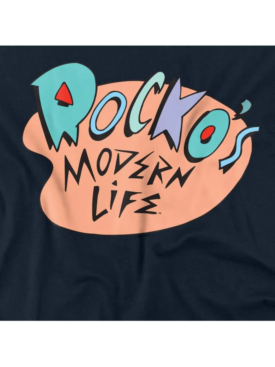 Мужская футболка с ретро-логотипом Rocko's Modern Life Logovision — изображение 3 из 3, темно-синий