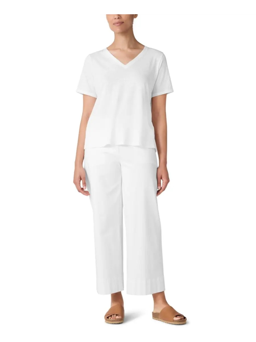 Женская футболка с V-образным вырезом Eileen Fisher — изображение 2 из 4, белый