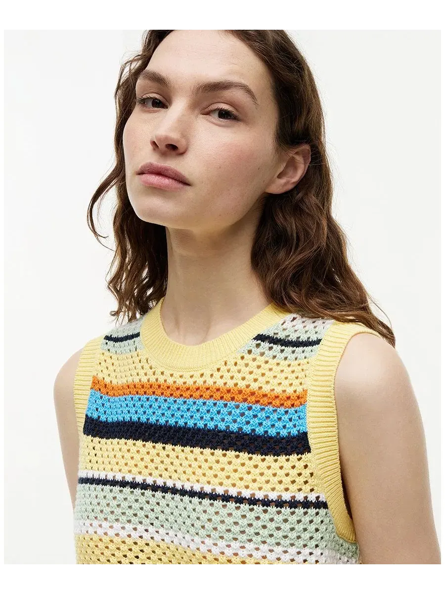Женский вязаный крючком топ без рукавов Tommy Hilfiger — изображение 6 из 7, мульти