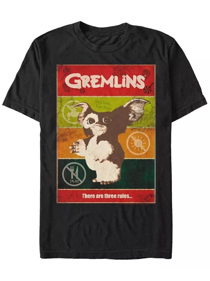 Мужская футболка Gremlins 1 Retro Poster с коротким рукавом Fifth Sun — изображение 1 из 1, черный