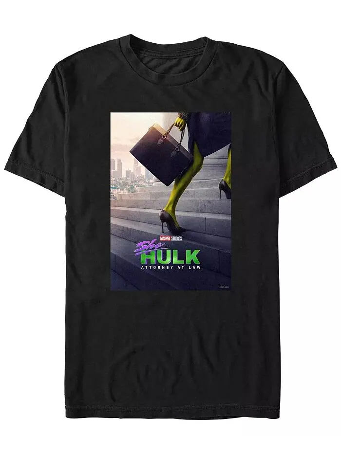 Мужская футболка с коротким рукавом с постером She Hulk Fifth Sun — изображение 1 из 1, черный