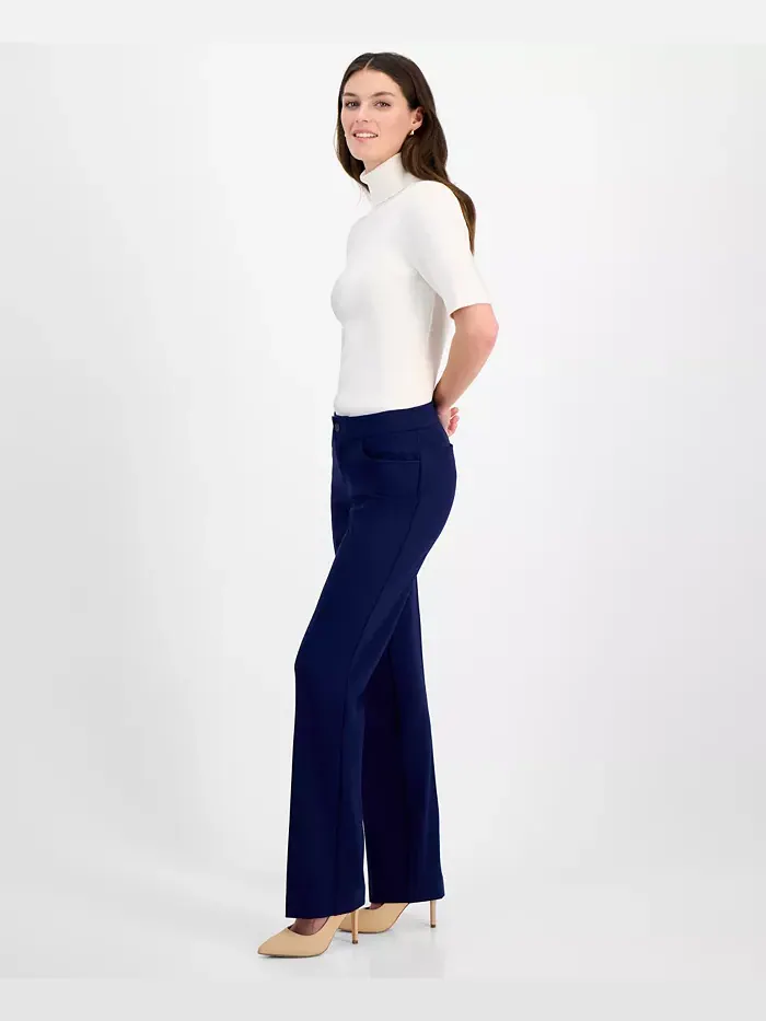 Женские компрессионные брюки с расклешенными штанинами Anne Klein — изображение 3 из 4