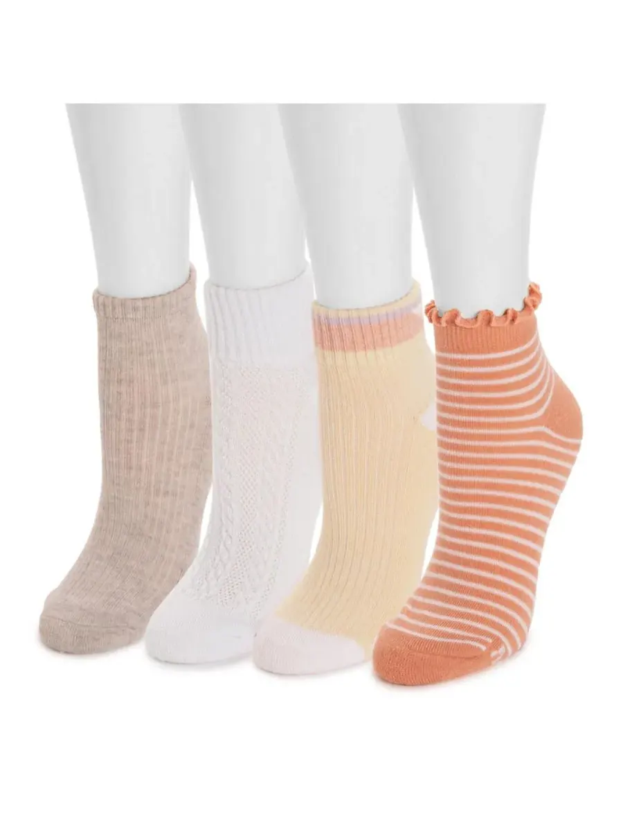 Женские мини-носки Dream Step, упаковка из 4 пар MUK LUKS — изображение 2 из 3, желтый