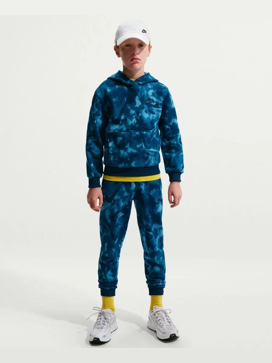 Детская спортивная толстовка с капюшоном от Boys' Sportswear Club Nike — изображение 1 из 4, синий/синий/синий