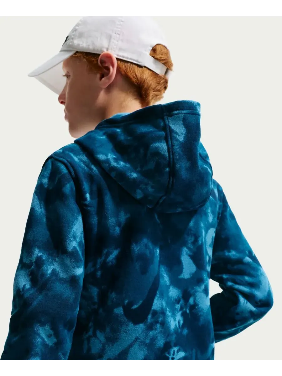 Детская спортивная толстовка с капюшоном от Boys' Sportswear Club Nike — изображение 3 из 4, синий/синий/синий
