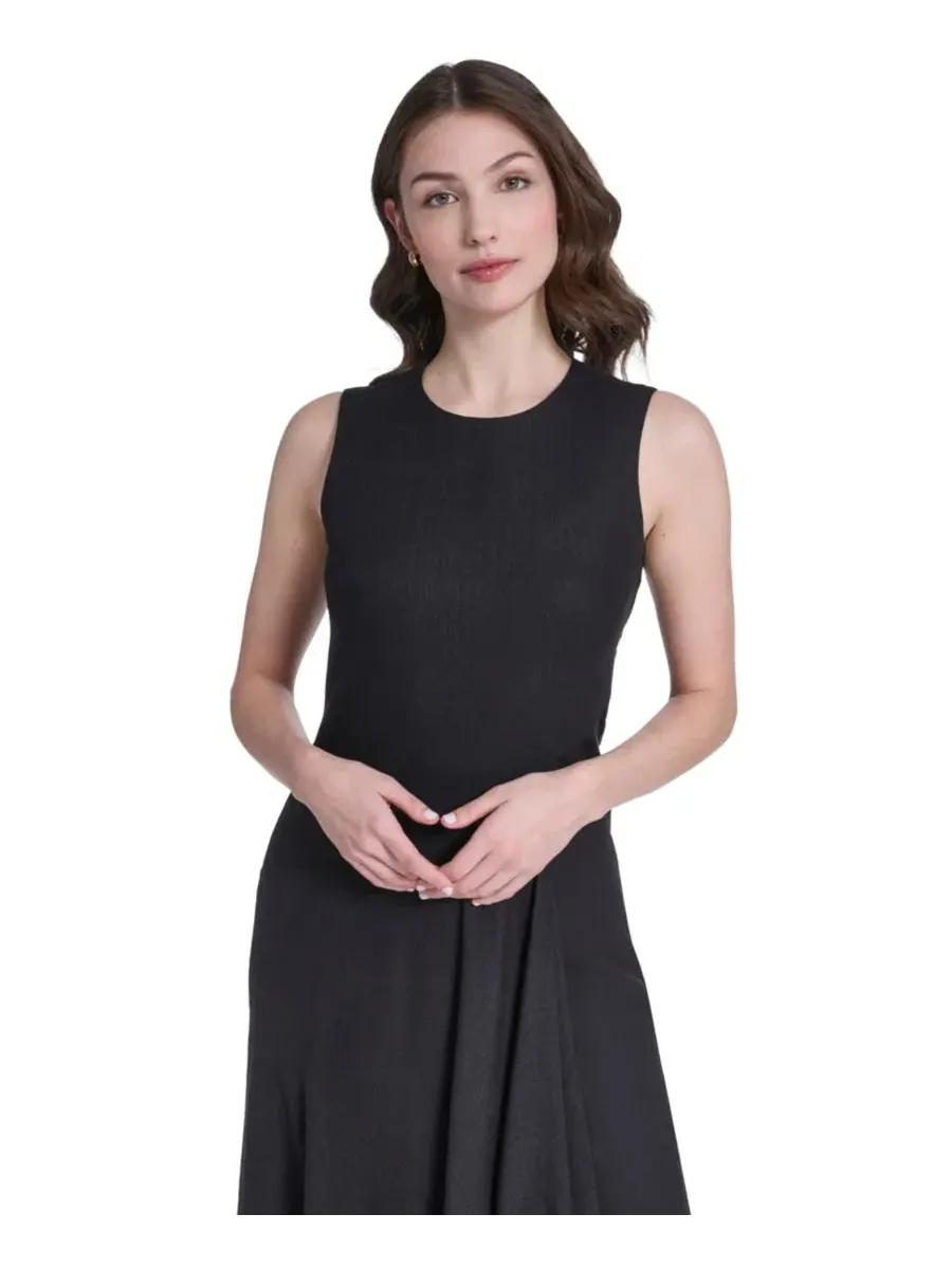 Платье миди без рукавов с разрезом Vince Camuto — изображение 3 из 4, черный