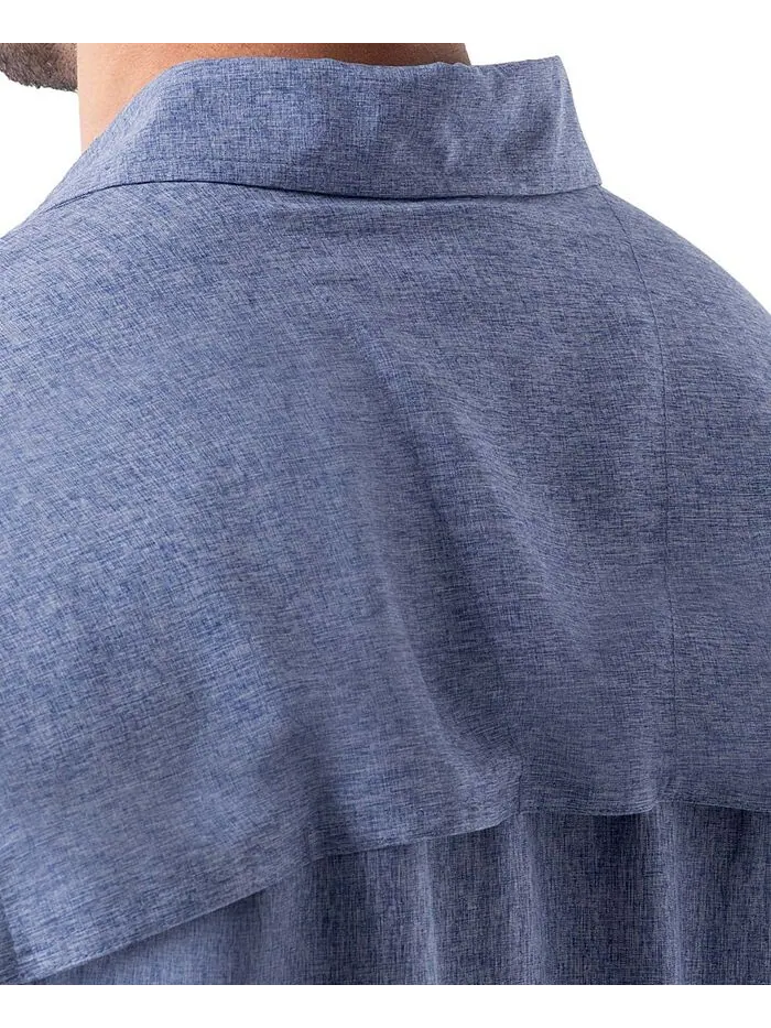 Мужская рубашка для рыбалки с коротким рукавом и принтом Guy Harvey — изображение 3 из 4, синий