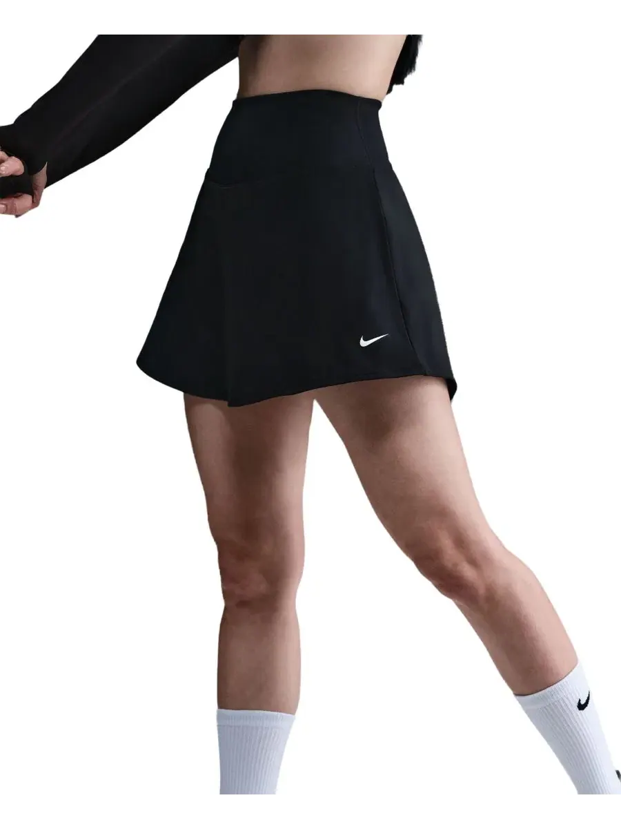 Женская юбка Dri-Fit с логотипом Swoosh Nike — изображение 2 из 5, черный/белый