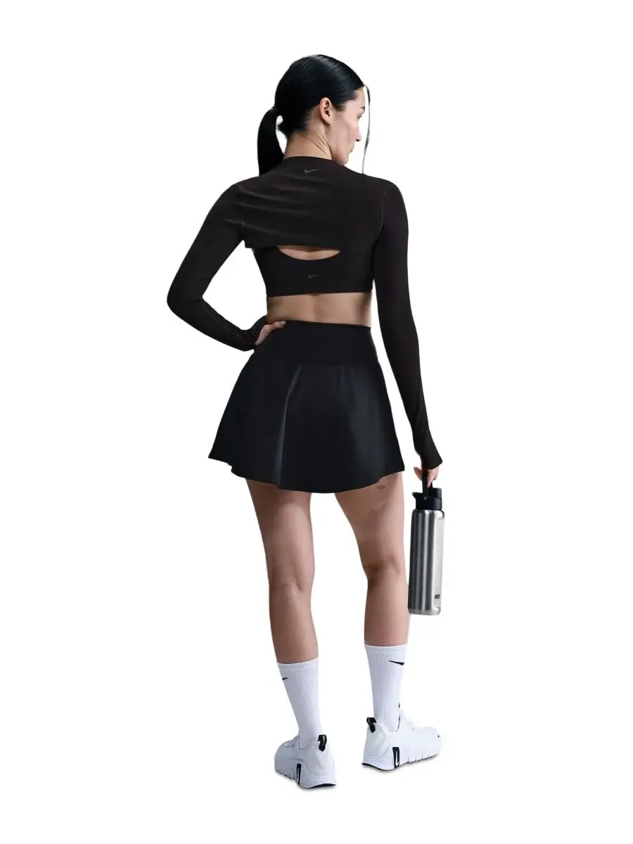 Женская юбка Dri-Fit с логотипом Swoosh Nike — изображение 5 из 5, черный/белый