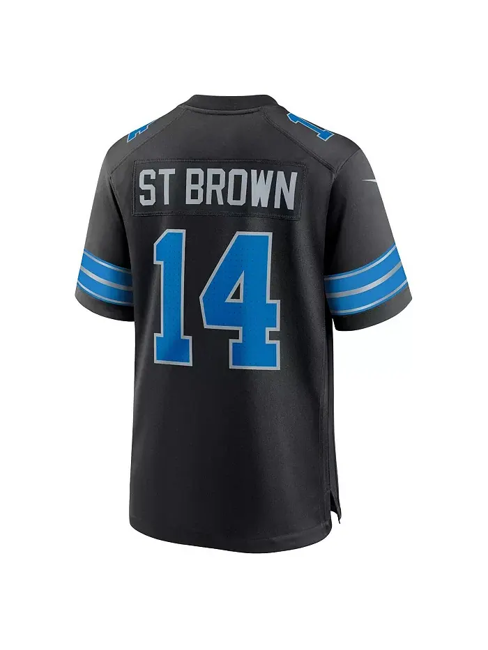 Мужская игровая джерси Amon-Ra St. Brown Detroit Lions 2nd Alternate Nike — изображение 3 из 3, черный