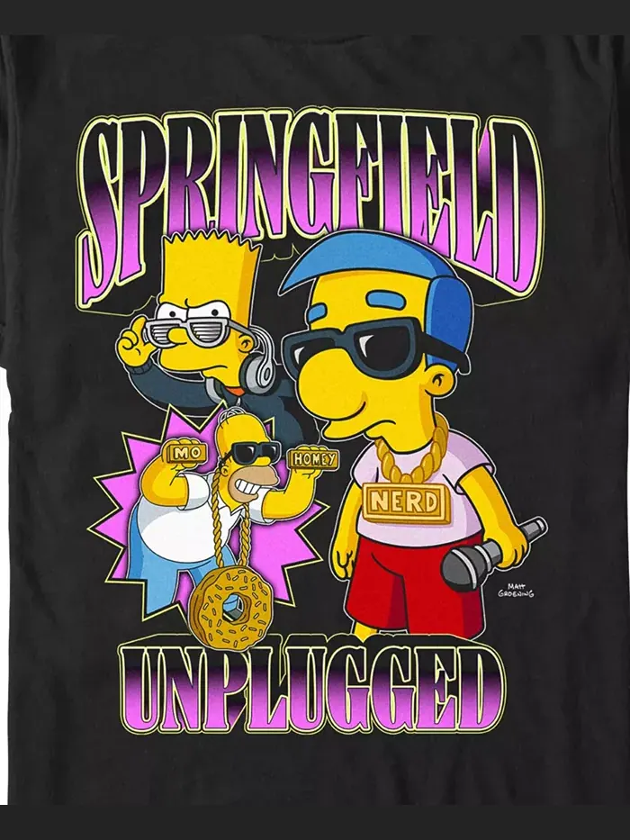 Мужская футболка с коротким рукавом Music Group The Simpsons — изображение 3 из 3, черный