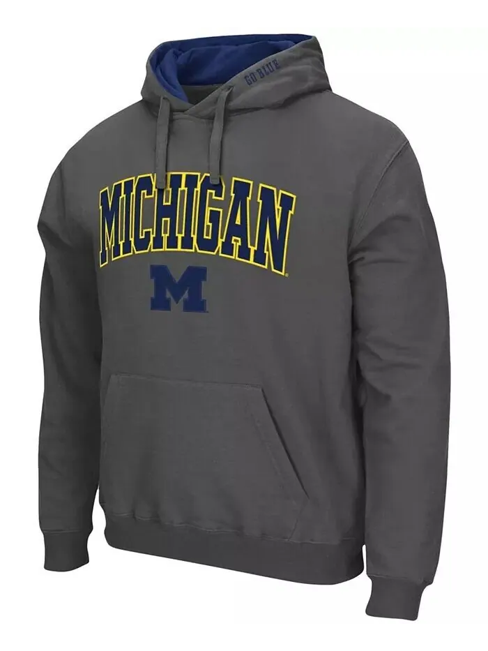 Мужская толстовка с капюшоном Michigan Wolverines Arch Logo 3.0 Colosseum — изображение 4 из 5, темно-синий
