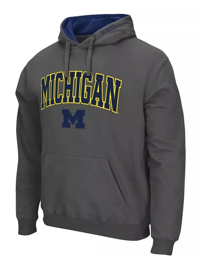 Мужская толстовка с капюшоном Michigan Wolverines Arch Logo 3.0 Colosseum — изображение 4 из 5, белый