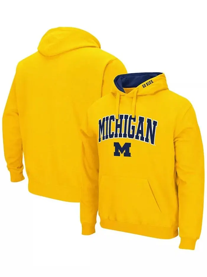 Мужская толстовка с капюшоном Michigan Wolverines Arch Logo 3.0 Colosseum — изображение 1 из 5, желтый