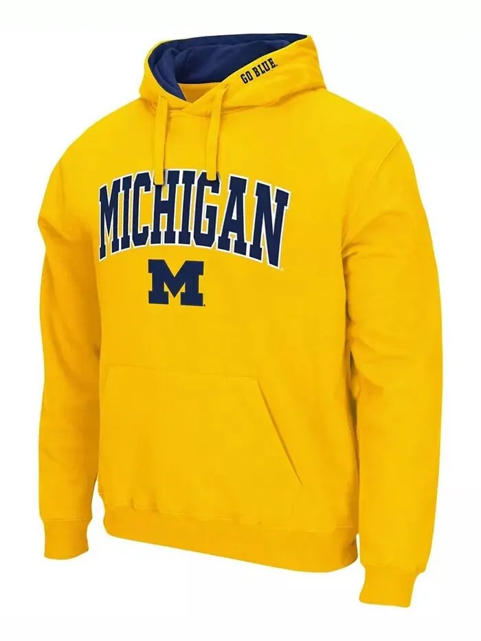Мужская толстовка с капюшоном Michigan Wolverines Arch Logo 3.0 Colosseum — изображение 2 из 5, желтый