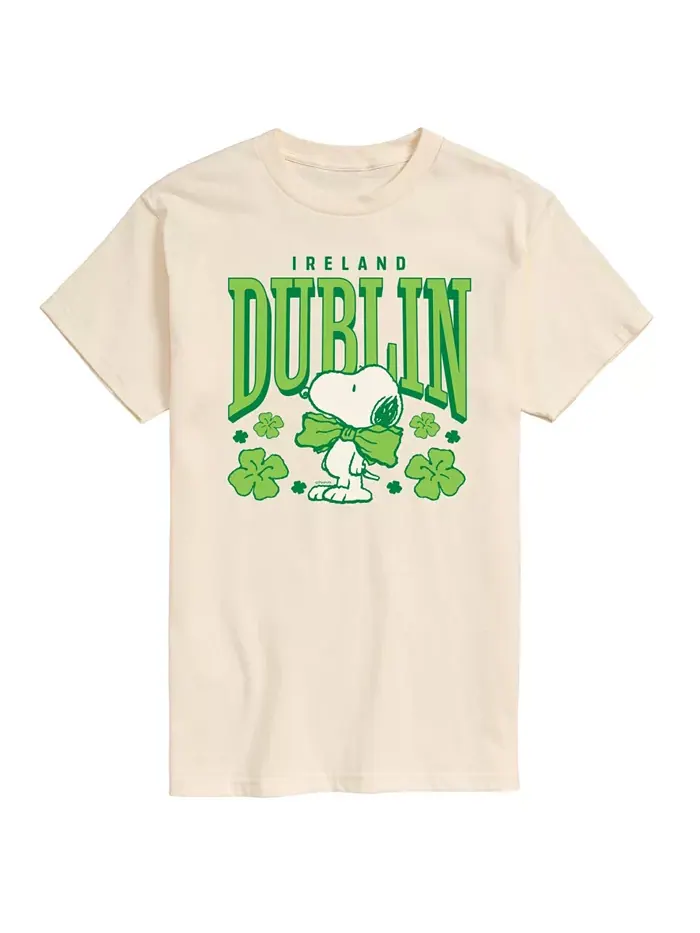 Мужская футболка с коротким рукавом Peanuts Dublin Ireland AIRWAVES — изображение 1 из 3, бежевый