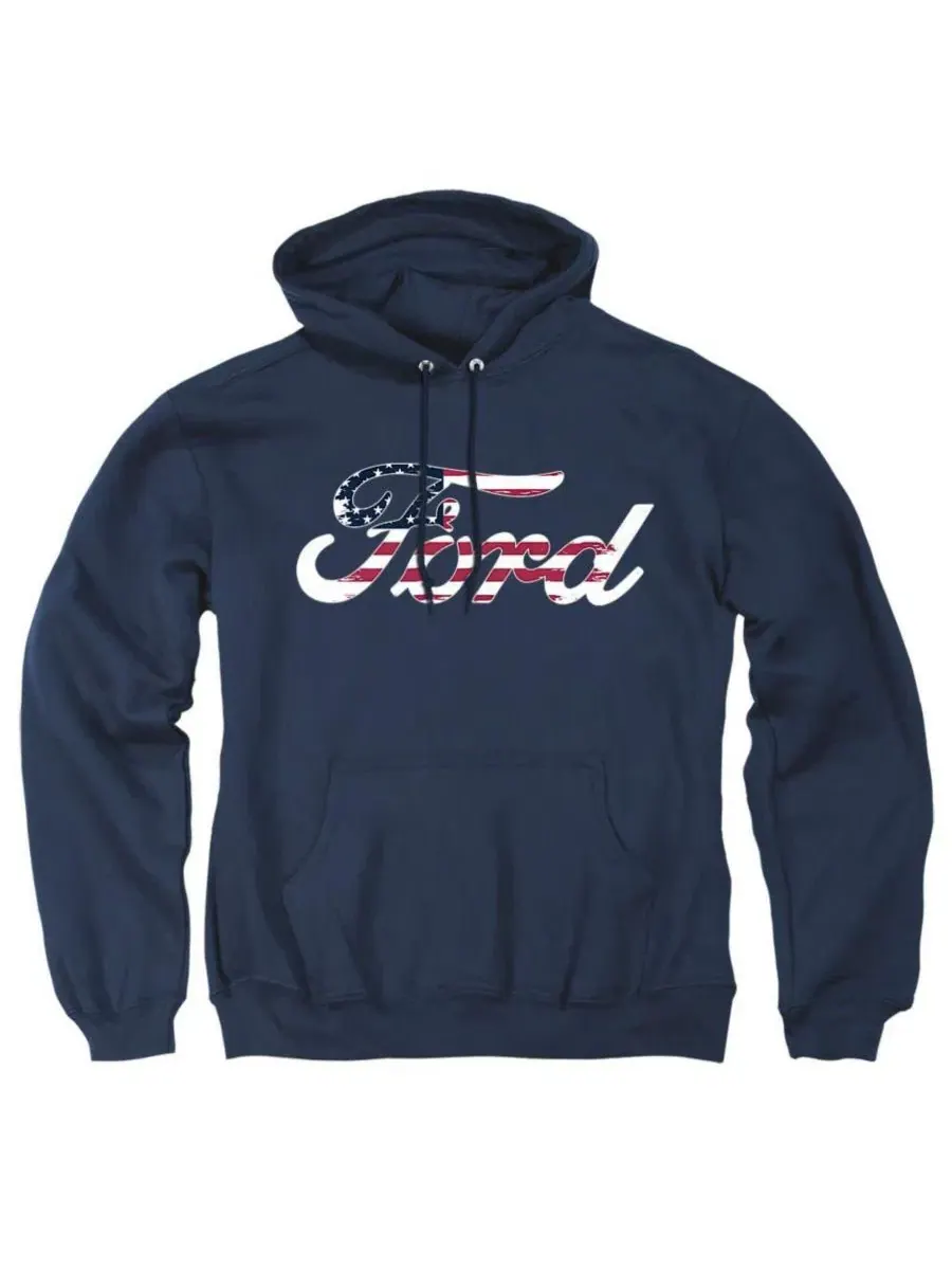 Худи с графикой Ford Flag Logo Mustang — изображение 1 из 3, темно-синий