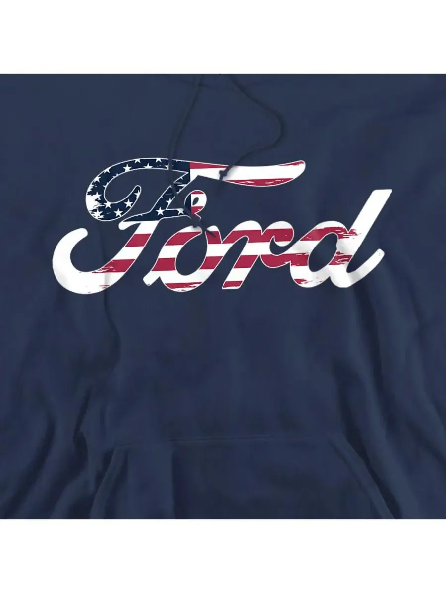 Худи с графикой Ford Flag Logo Mustang — изображение 2 из 3, темно-синий
