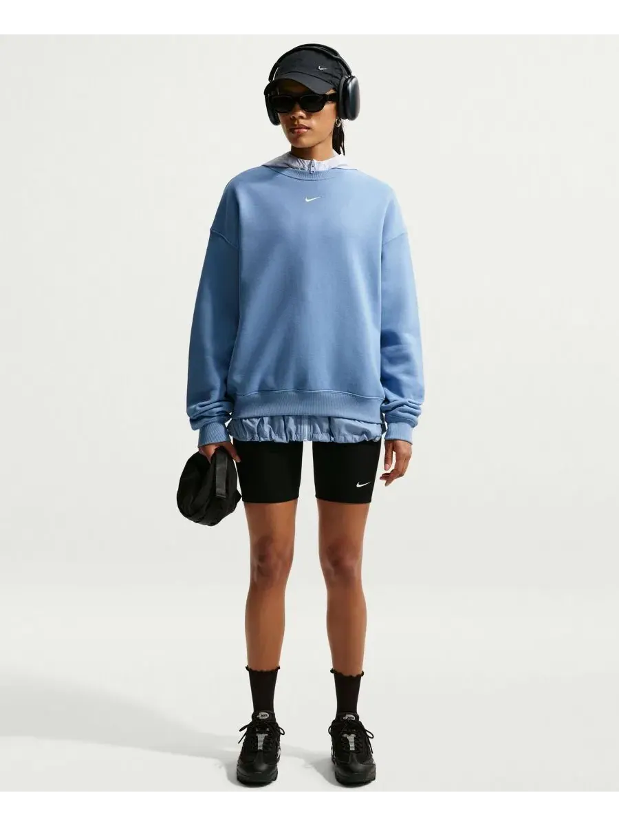 Худи оверсайз с капюшоном Studio Fleece Medium Weight Women's Oversized Sweatshirt Nike — изображение 1 из 5, синий