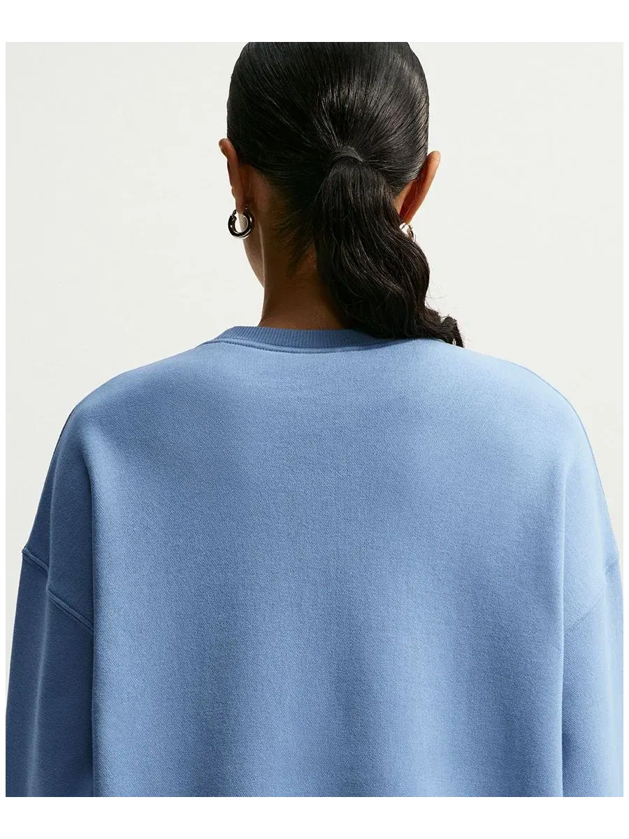 Худи оверсайз с капюшоном Studio Fleece Medium Weight Women's Oversized Sweatshirt Nike — изображение 4 из 5, синий