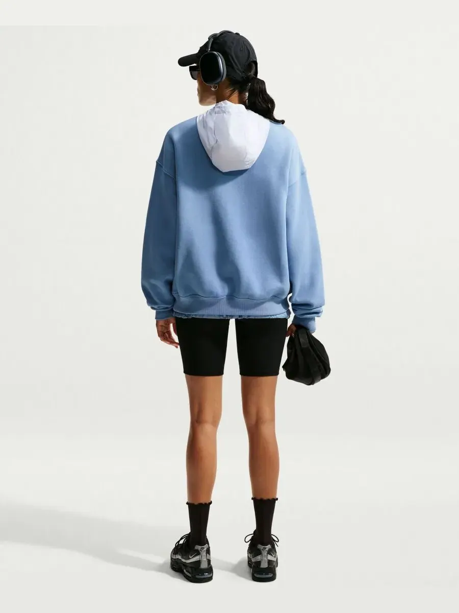 Худи оверсайз с капюшоном Studio Fleece Medium Weight Women's Oversized Sweatshirt Nike — изображение 5 из 5, синий