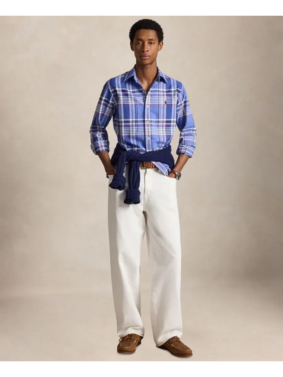 Классическая рубашка с текстурой с принтом The Iconic Rumple Texture Polo Ralph Lauren — изображение 2 из 5