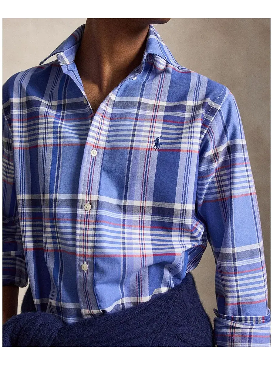 Классическая рубашка с текстурой с принтом The Iconic Rumple Texture Polo Ralph Lauren — изображение 3 из 5