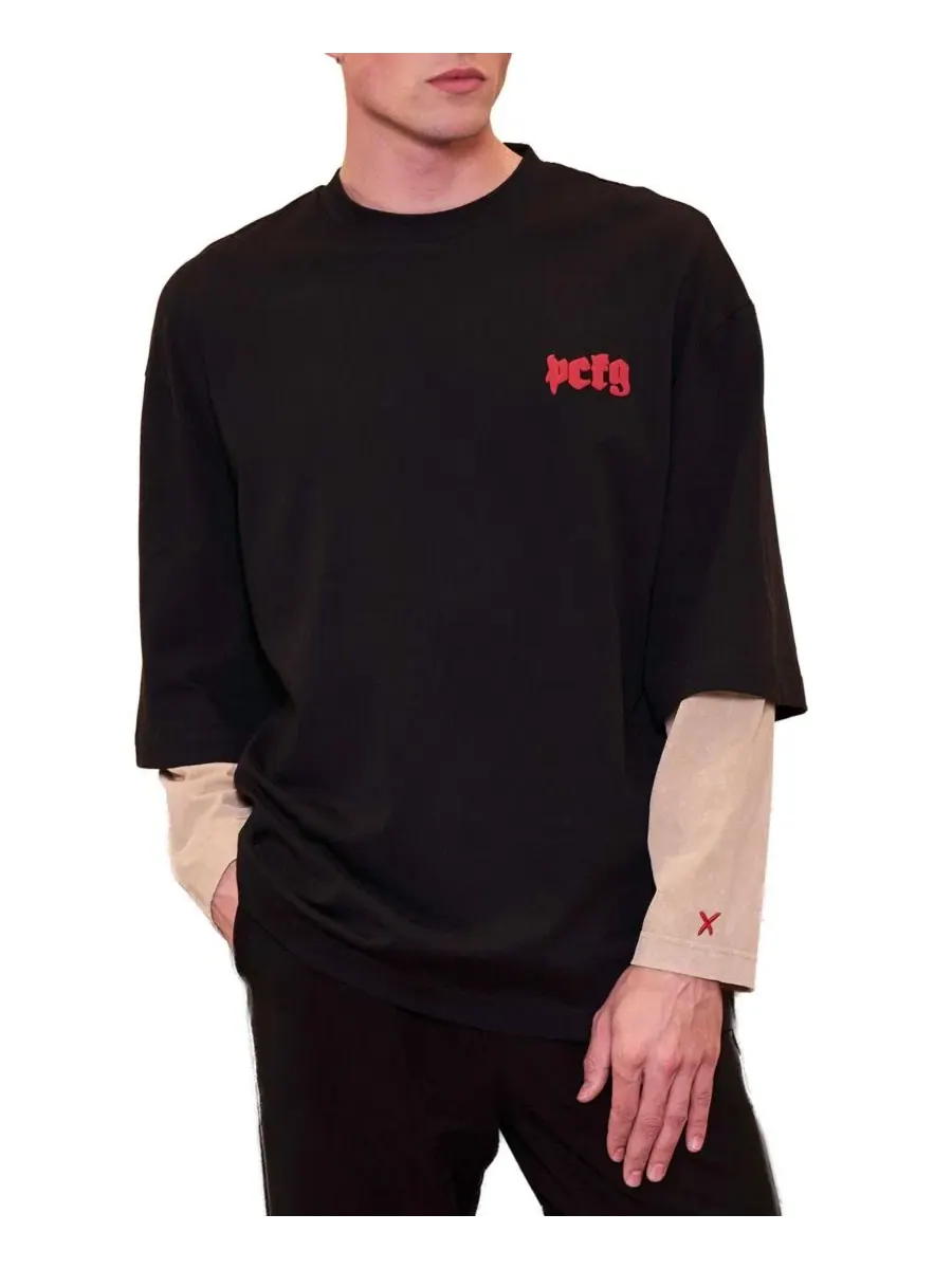 Футболка с принтом и контрастными рукавами Daydreamers Printed T-Shirt PCFG