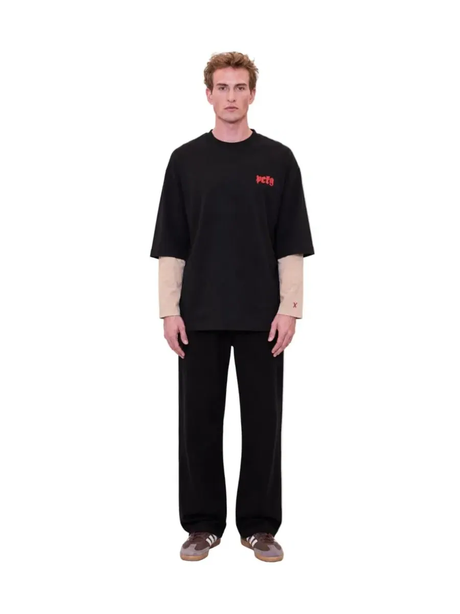 Футболка с принтом и контрастными рукавами Daydreamers Printed T-Shirt PCFG — изображение 7 из 7, черный