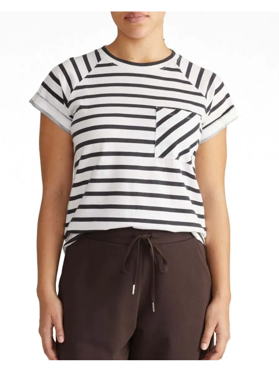 Футболка с длинным рукавом с принтом, модель Light-As-Air Boy Tee Universal Standard, Zen Stripe — изображение 1 из 3