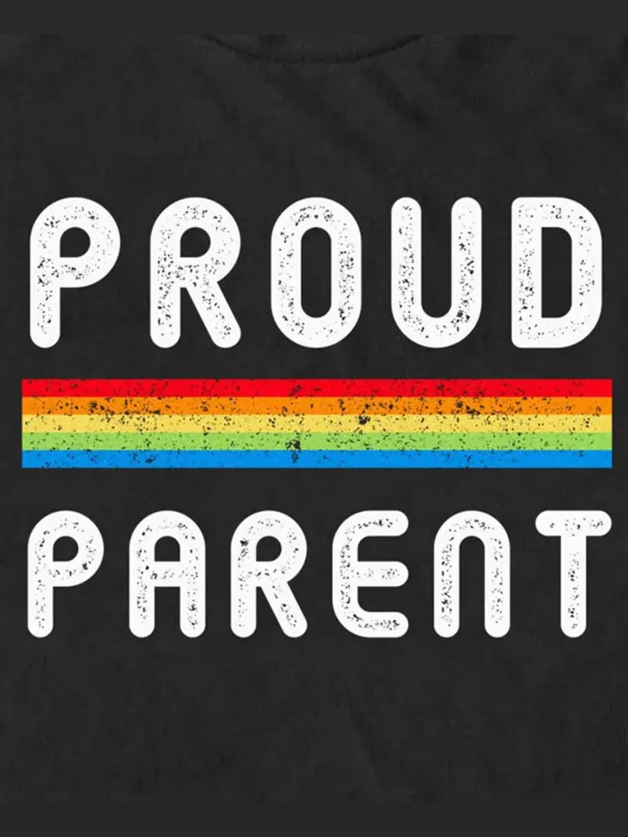 Футболка с принтом Proud Parent Design By Humans — изображение 3 из 3, черный