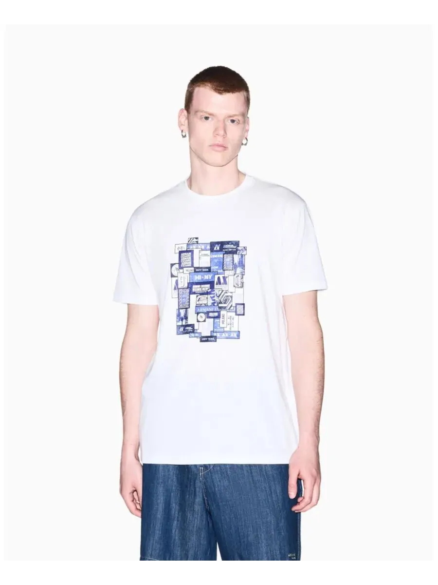 Футболка с принтом Collage Box A|X Armani Exchange — изображение 1 из 15, белый