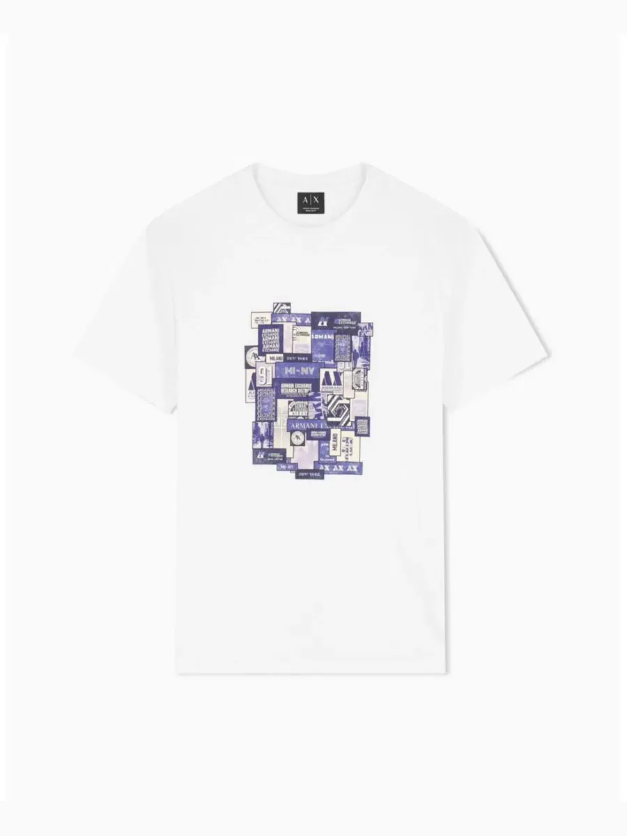 Футболка с принтом Collage Box A|X Armani Exchange — изображение 2 из 15, белый