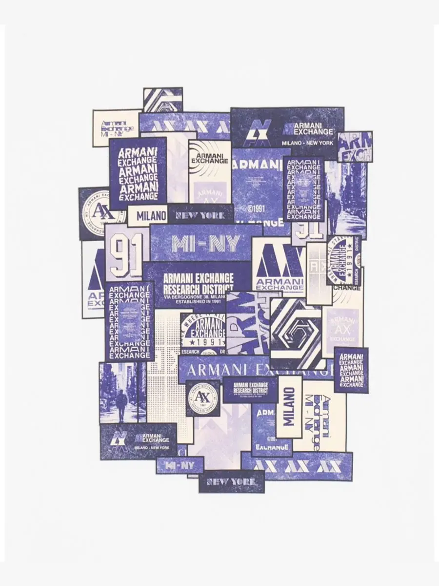 Футболка с принтом Collage Box A|X Armani Exchange — изображение 7 из 15, белый