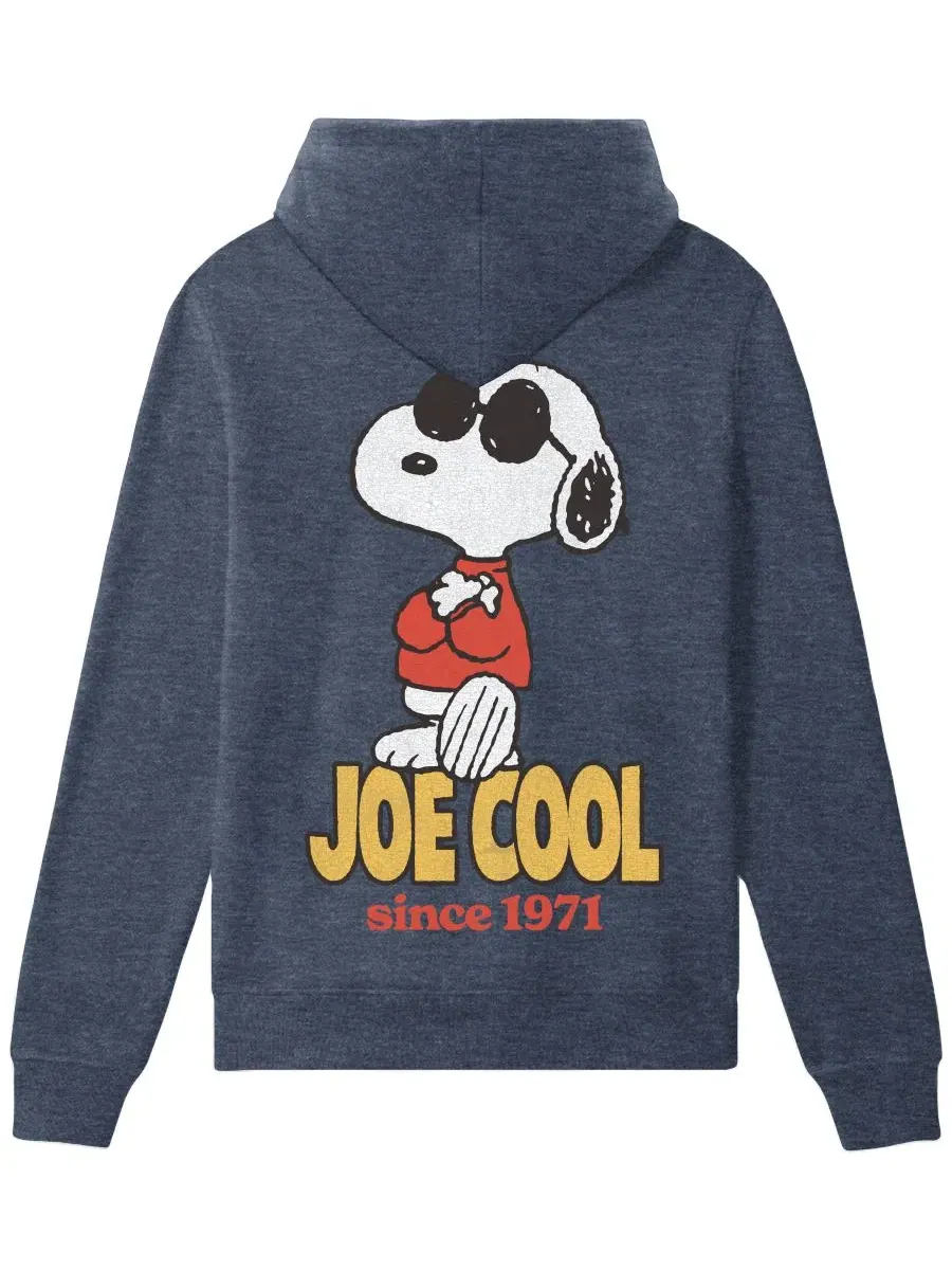 Худи с капюшоном и молнией, классического кроя, с принтом Snoopy Hybrid Apparel — изображение 1 из 4, темно-синий