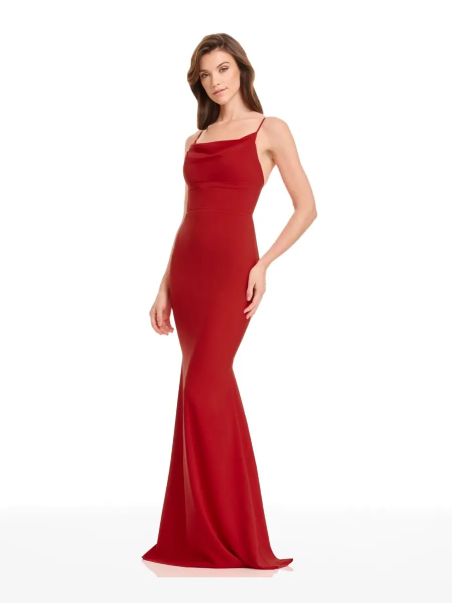 Женское платье Eliana с квадратным вырезом Dress the Population — изображение 2 из 5, красный
