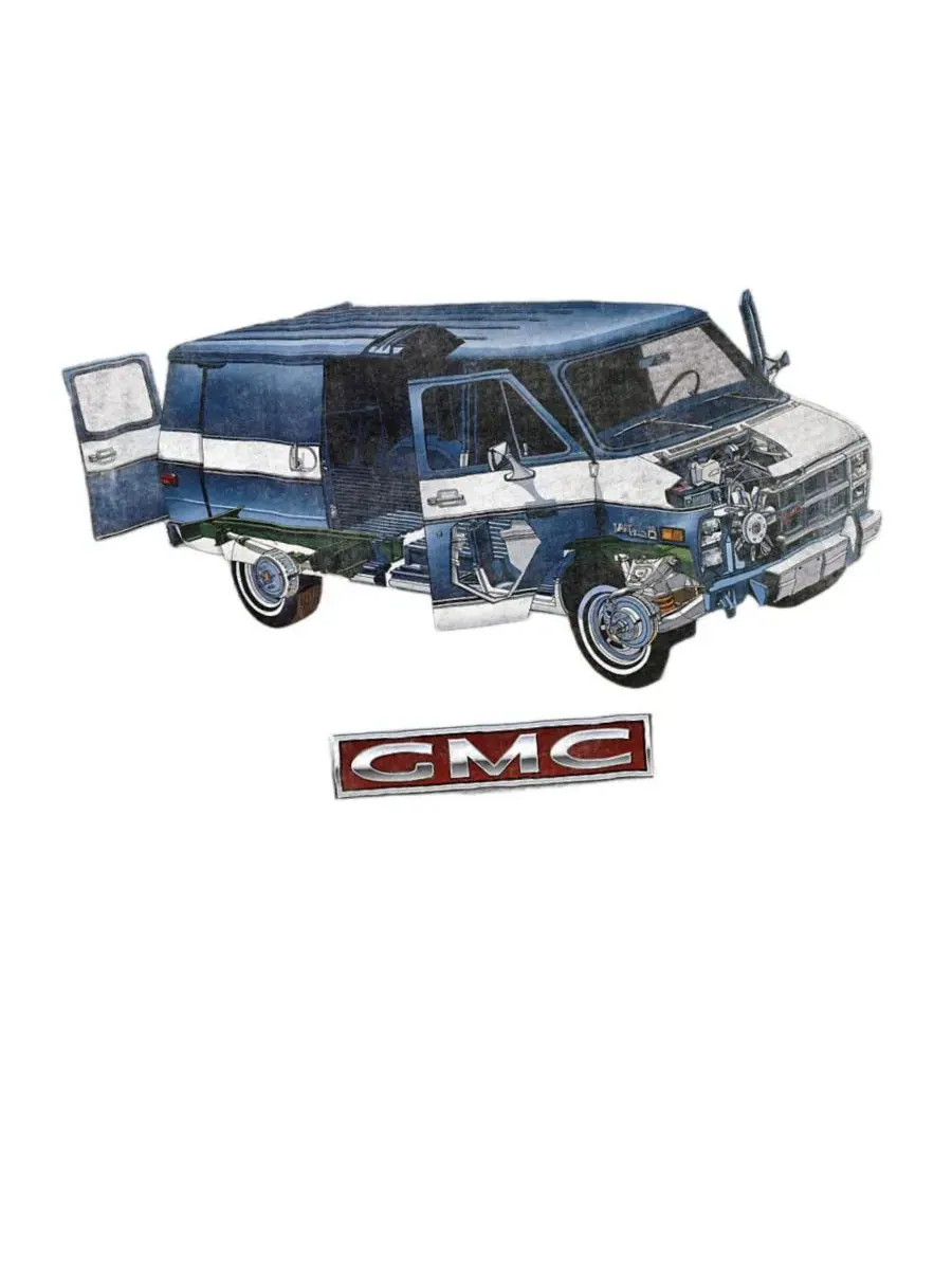 Футболка с принтом Big & Tall GMC Van Logovision — изображение 3 из 3, приглушенный