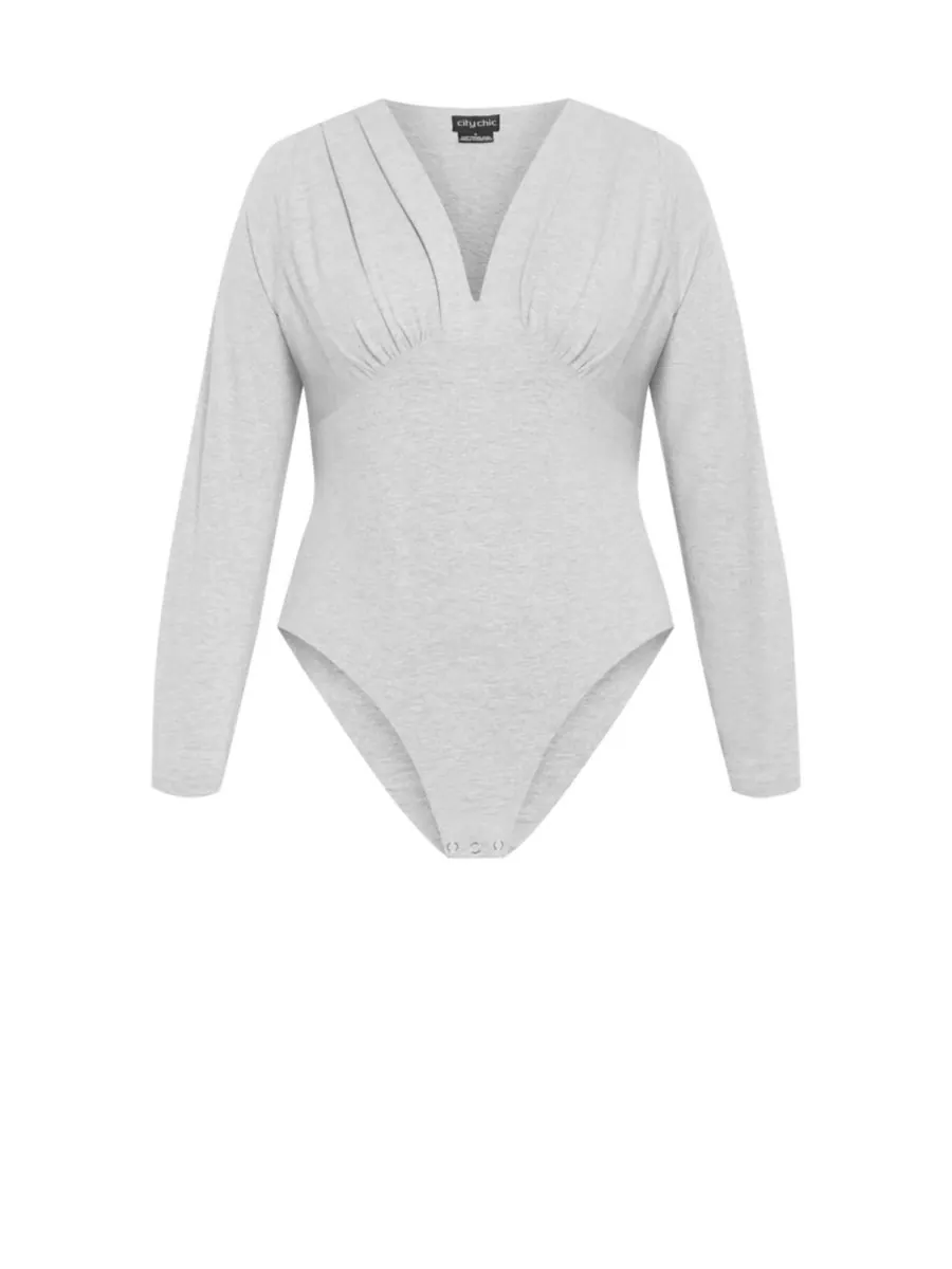 Женский боди Amelila с плиссировкой CITY CHIC — изображение 4 из 5, серый