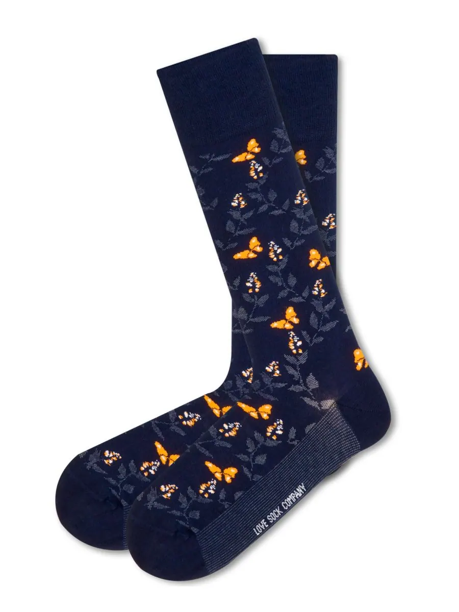 Мужские носки с бабочками Love Sock Company — изображение 1 из 3, темно-синий