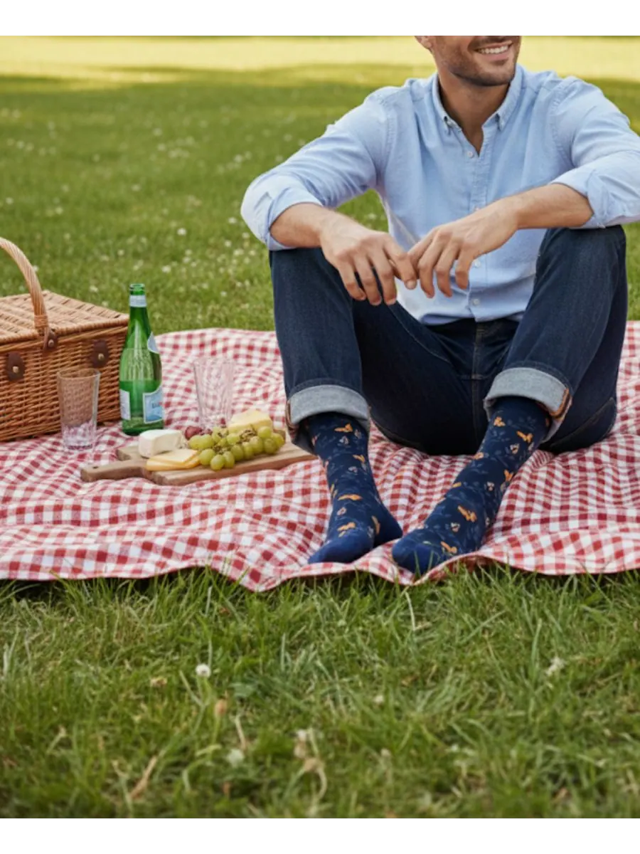 Мужские носки с бабочками Love Sock Company — изображение 3 из 3, темно-синий