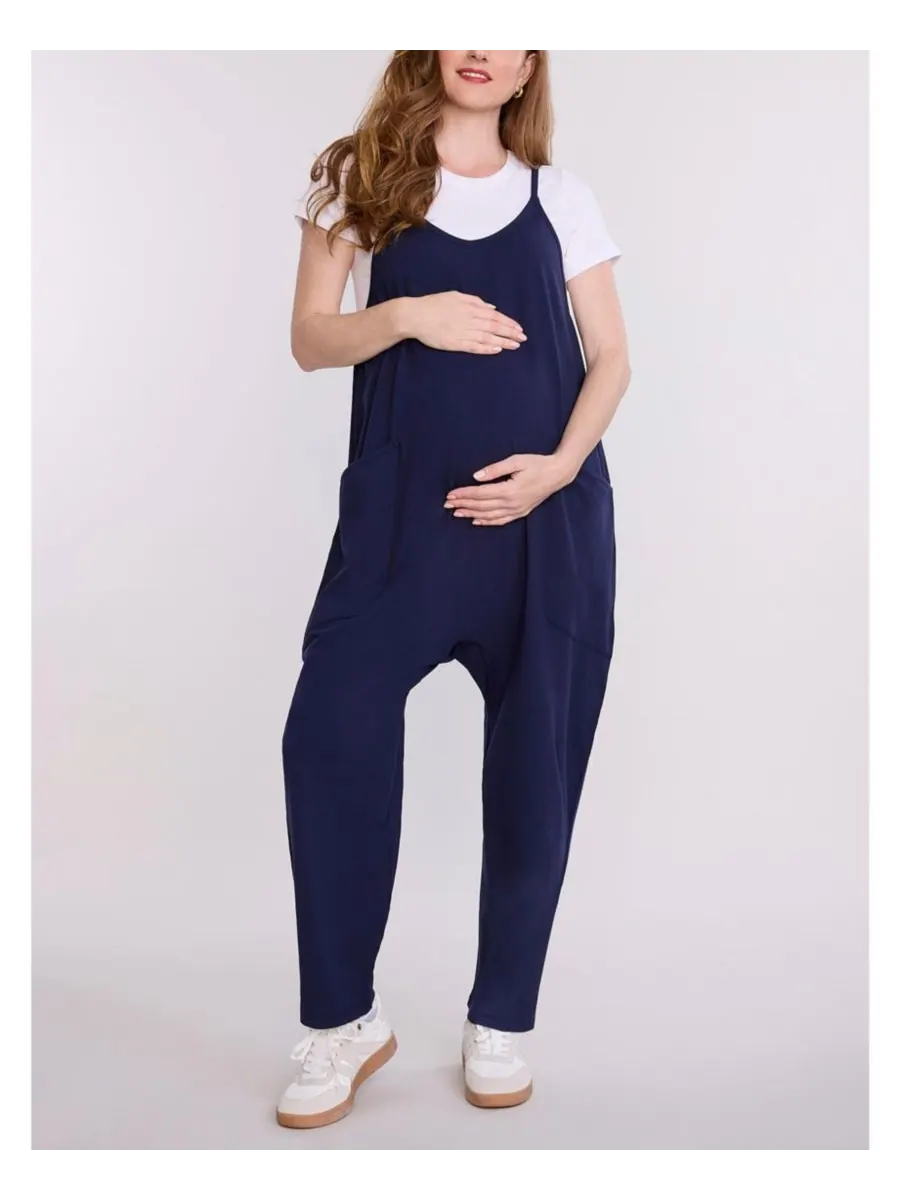 Женский комбинезон без рукавов свободного кроя для беременных Motherhood Maternity, Peacoat