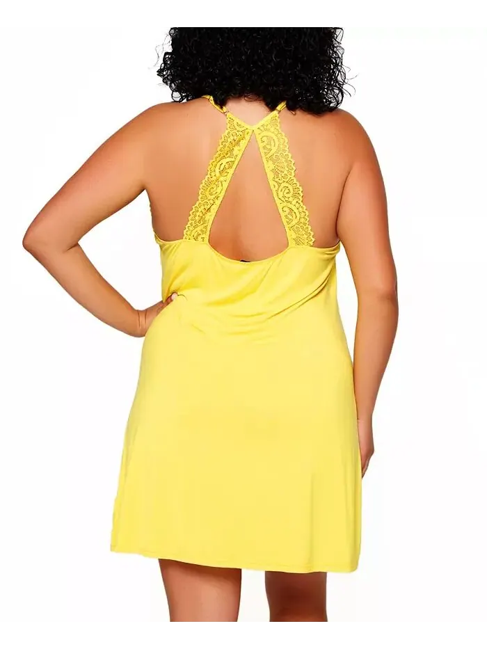 Нижнее белье Zennie Plus Size из модала и кружева iCollection — изображение 2 из 2, желтый