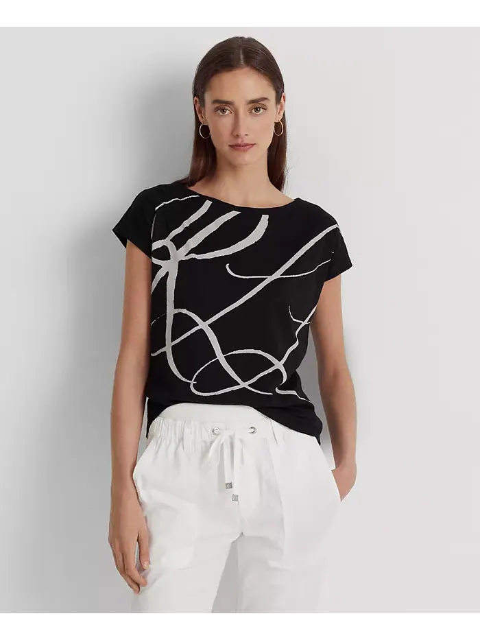 Футболка с коротким рукавом и принтом логотипа Lauren Ralph Lauren