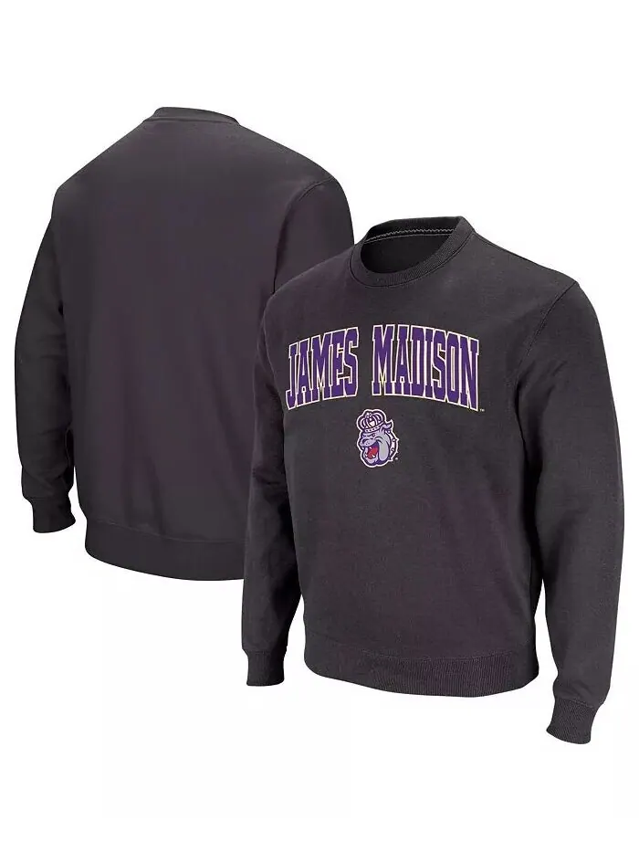 Мужская толстовка James Madison Dukes Arch and Logo с круглым вырезом Colosseum — изображение 1 из 4, темно-серый